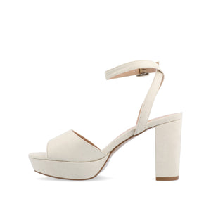 NAIRRI VEGAN LEATHER STRAPPY HEELS IN WIDE - Nude