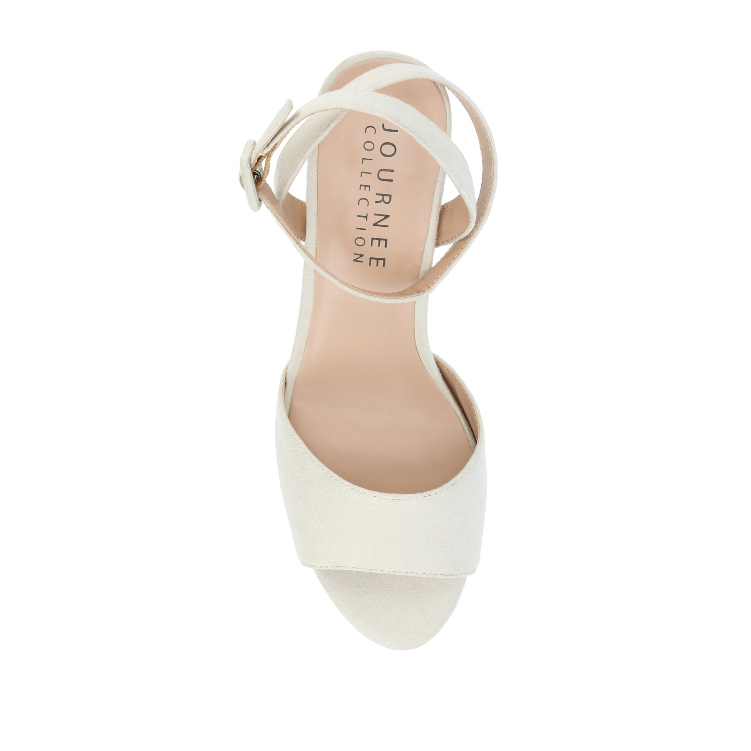 NAIRRI VEGAN LEATHER STRAPPY HEELS IN WIDE - Nude