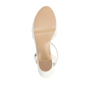 NAIRRI VEGAN LEATHER STRAPPY HEELS IN WIDE - Nude