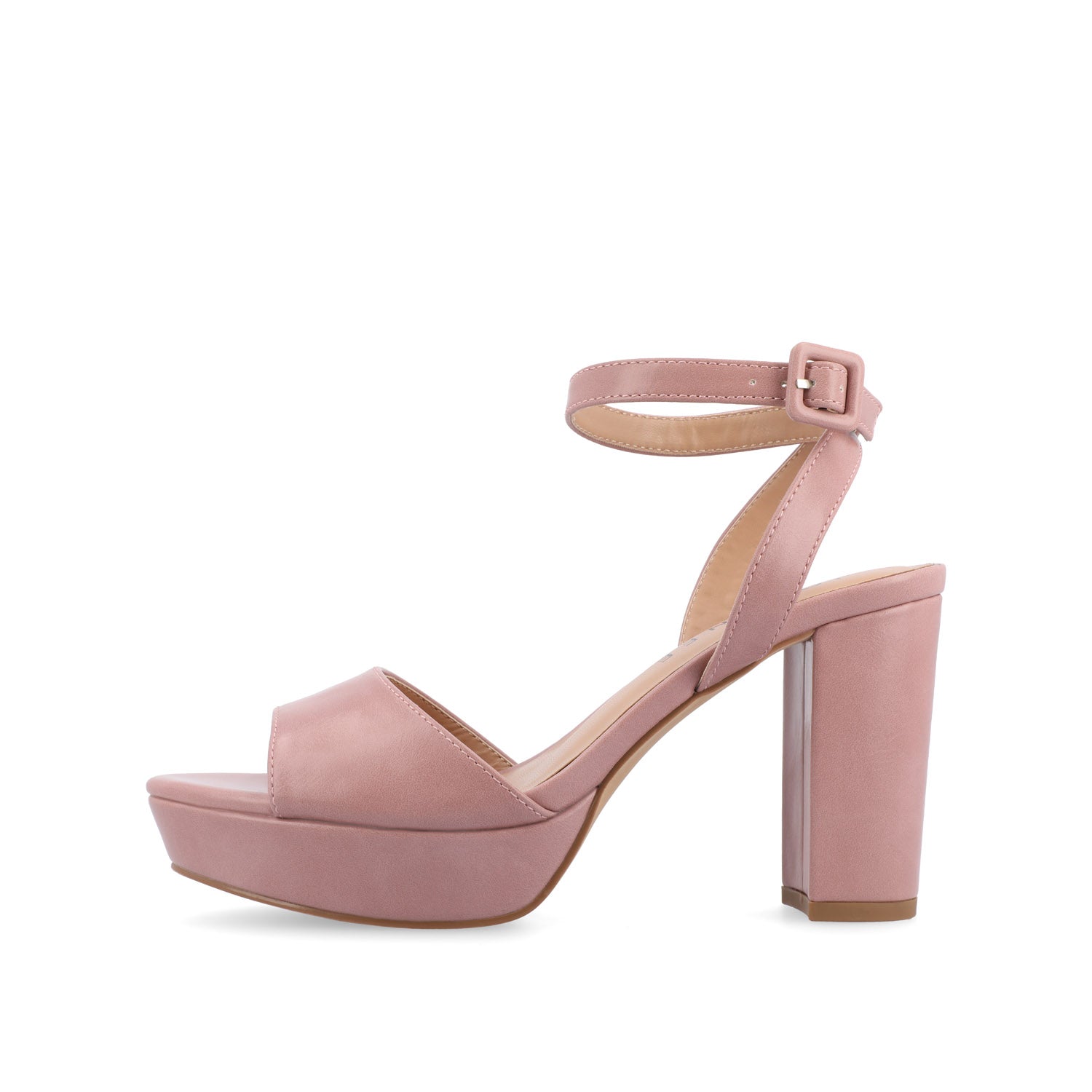 NAIRRI VEGAN LEATHER STRAPPY HEELS IN WIDE - Rose