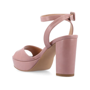 NAIRRI STRAPPY HEELS IN VEGAN LEATHER - Rose