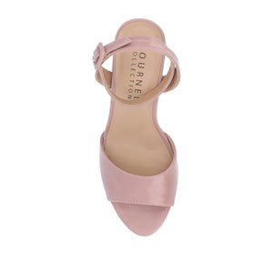 NAIRRI VEGAN LEATHER STRAPPY HEELS IN WIDE - Rose