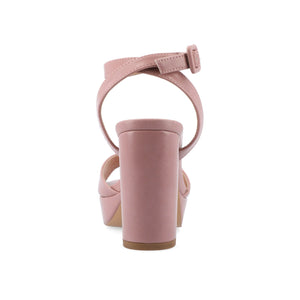 NAIRRI VEGAN LEATHER STRAPPY HEELS IN WIDE - Rose