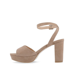 NAIRRI STRAPPY HEELS IN VEGAN LEATHER - Taupe