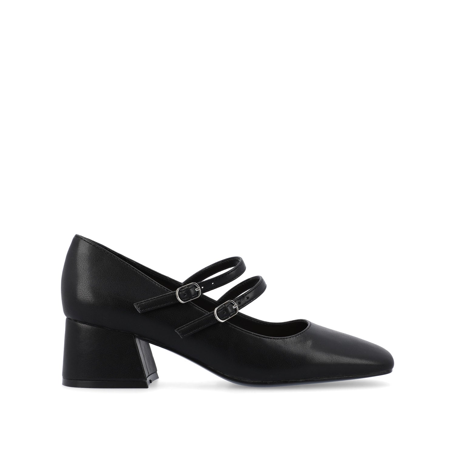 NALLY MARY JANE PUMP HEELS IN VEGAN LEATHER - Black