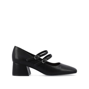 NALLY MARY JANE PUMP HEELS IN VEGAN LEATHER - Black