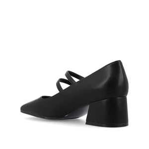 NALLY MARY JANE PUMP HEELS IN VEGAN LEATHER - Black