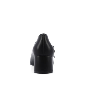 NALLY MARY JANE PUMP HEELS IN VEGAN LEATHER - Black