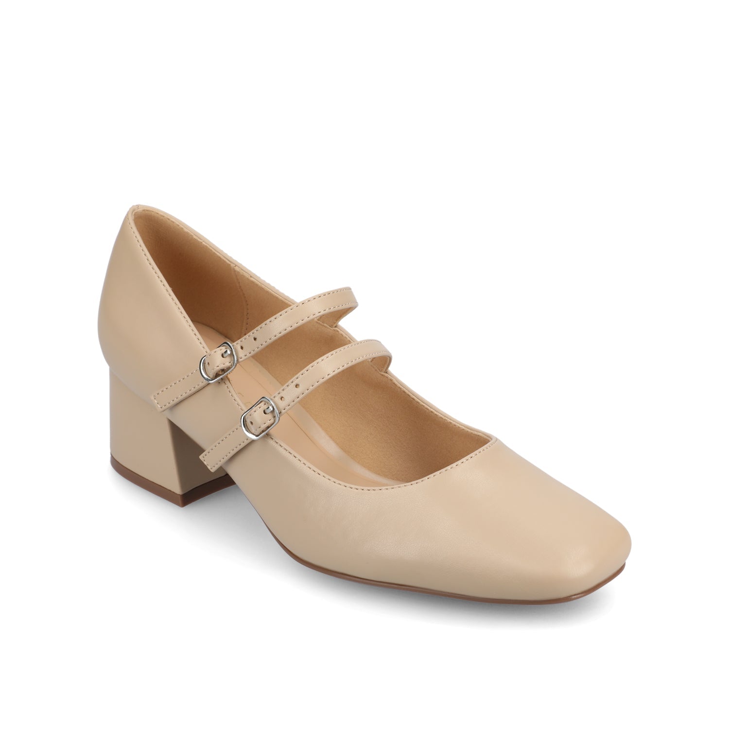 NALLY MARY JANE PUMP HEELS IN VEGAN LEATHER - Nude