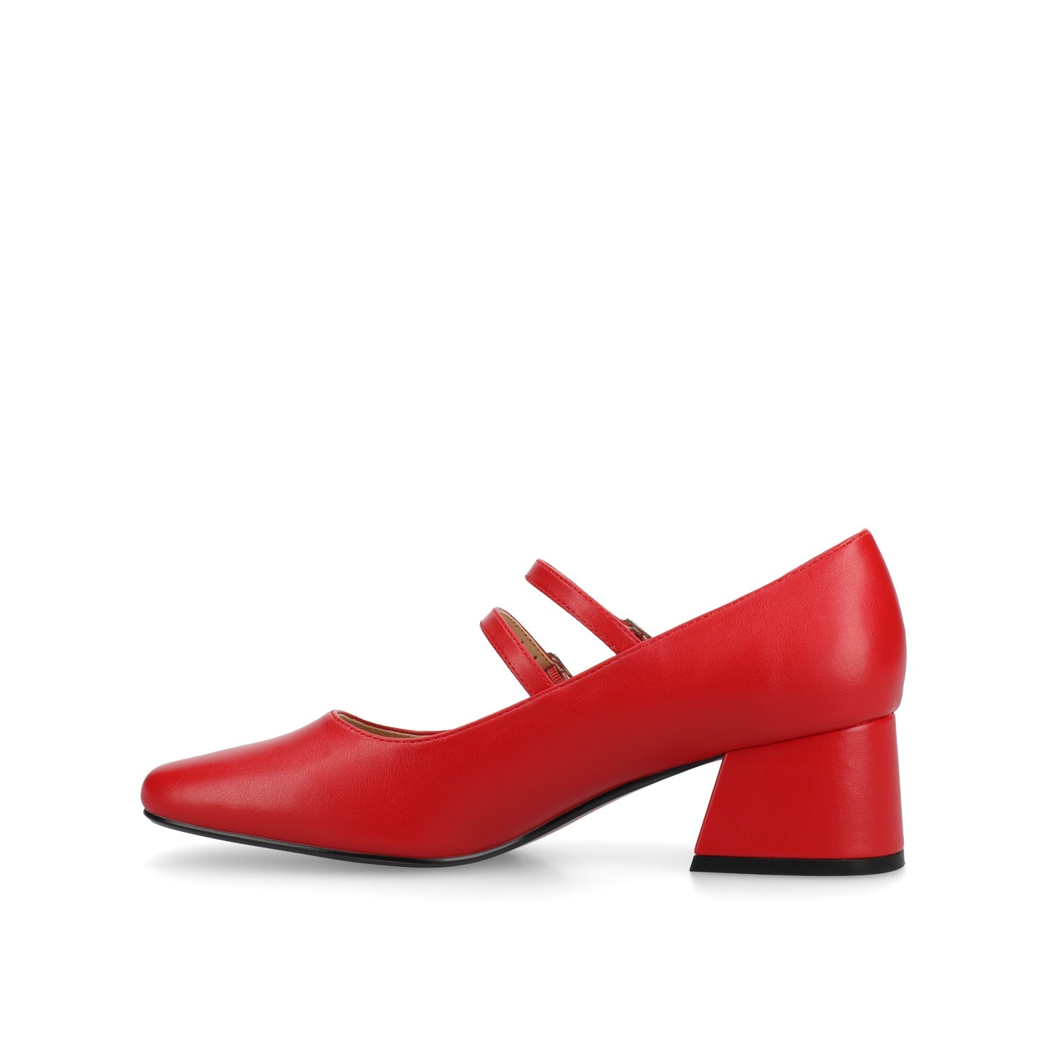 NALLY MARY JANE PUMP HEELS IN VEGAN LEATHER - Red