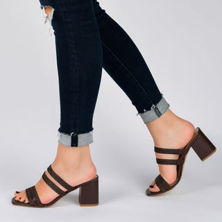 NATIA MULE BLOCK HEELS IN WIDE