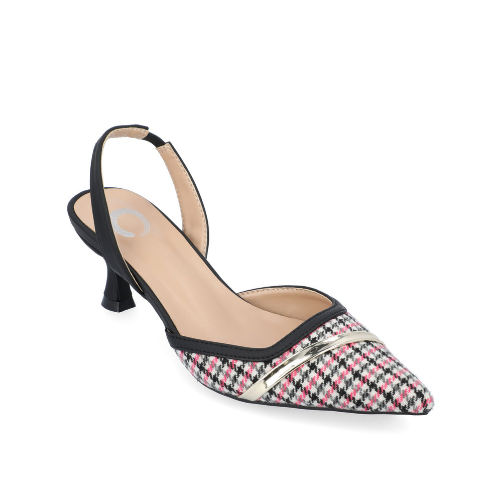 NELLIA TWEED SLINGBACK KITTEN HEELS IN WIDE