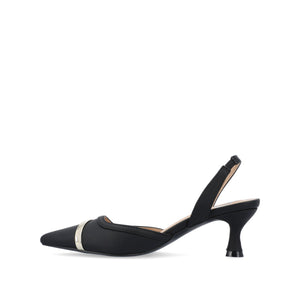 NELLIA SLINGBACK KITTEN HEELS IN TWEED - Black