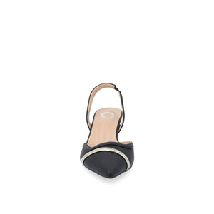 NELLIA SLINGBACK KITTEN HEELS IN TWEED - Black