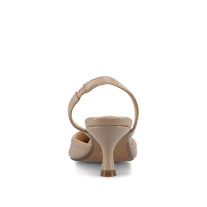 NELLIA SLINGBACK KITTEN HEELS IN TWEED - Taupe PU