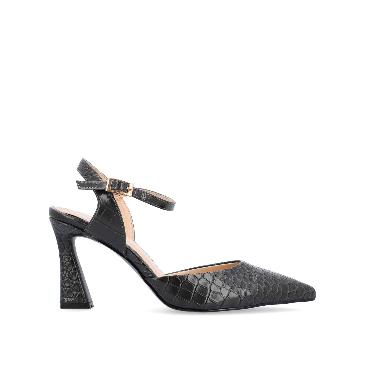 NIXEY POINTED TOE PUMP HEELS IN CROCO