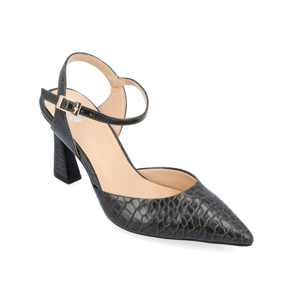 NIXEY POINTED TOE PUMP HEELS IN CROCO