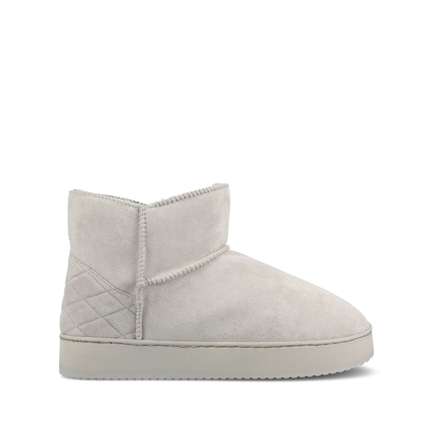 NOA SLIPPER BOOTIES IN FAUX SUEDE - Grey Faux Suede