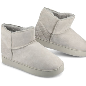 NOA SLIPPER BOOTIES IN FAUX SUEDE - Grey Faux Suede