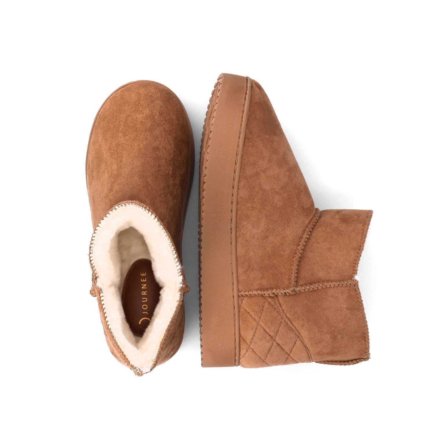 NOA SLIPPER BOOTIES IN FAUX SUEDE - Tan Faux Suede