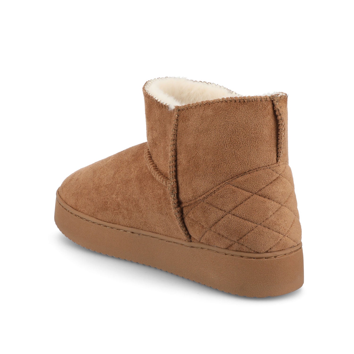 NOA SLIPPER BOOTIES IN FAUX SUEDE - Tan Faux Suede