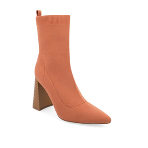 NORALINN SOCK BOOTIES IN KNIT FABRIC - Rust