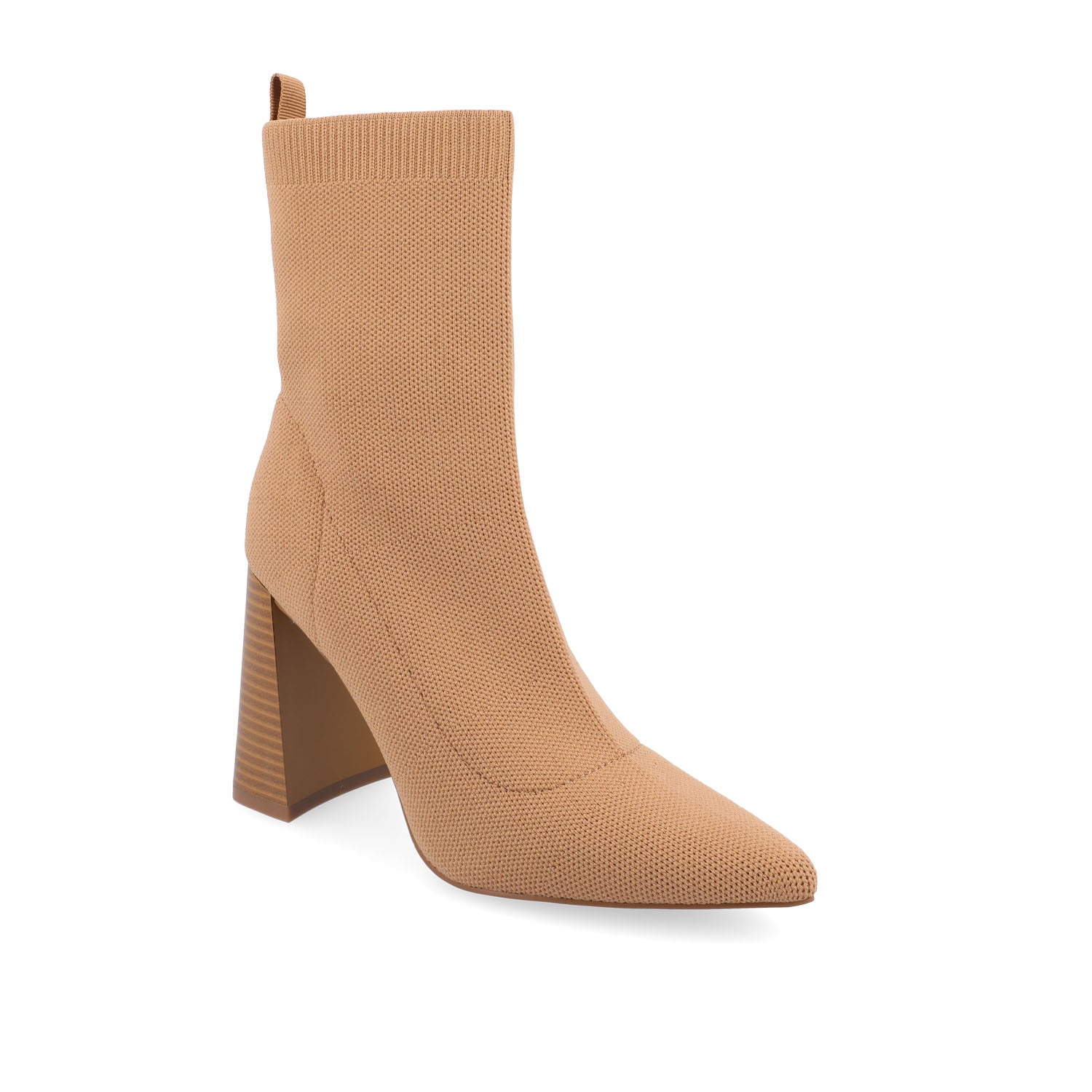 NORALINN SOCK BOOTIES IN KNIT FABRIC - Tan