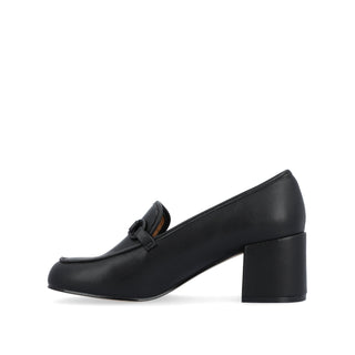 NYSAA LOAFER BLOCK HEELS IN FAUX LEATHER