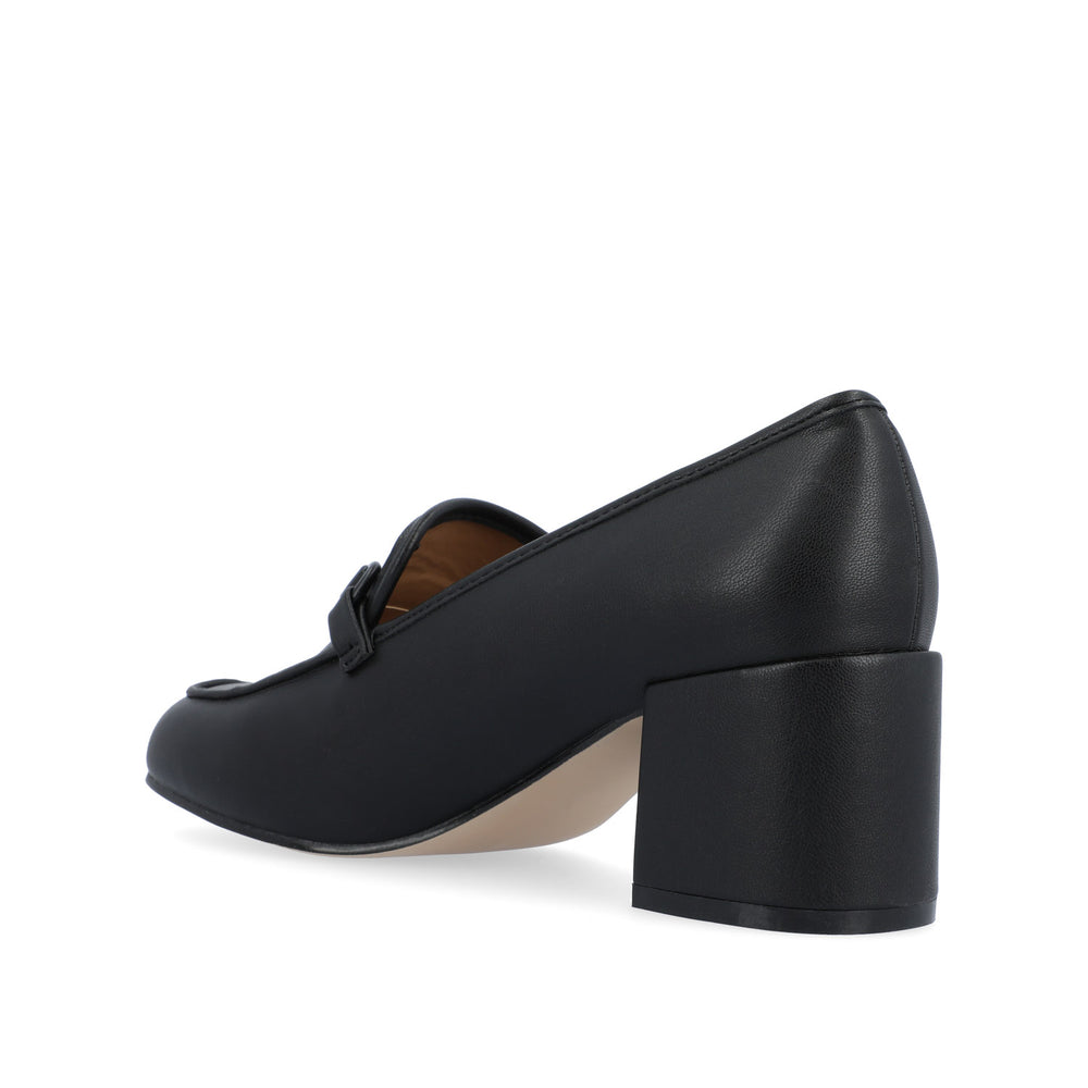 NYSAA LOAFER BLOCK HEELS IN FAUX LEATHER