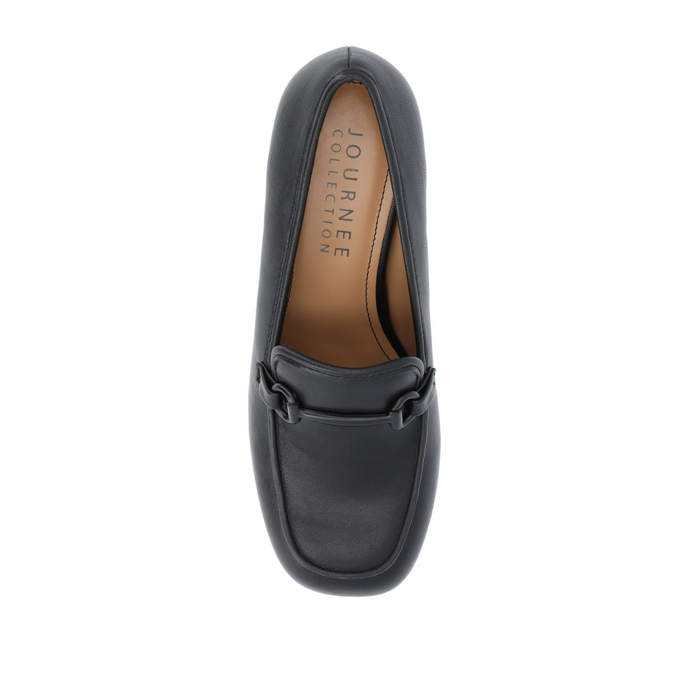 NYSAA LOAFER BLOCK HEELS IN FAUX LEATHER