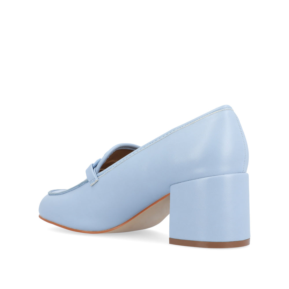 NYSAA LOAFER BLOCK HEELS IN FAUX LEATHER