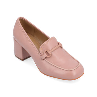 NYSAA LOAFER BLOCK HEELS IN FAUX LEATHER