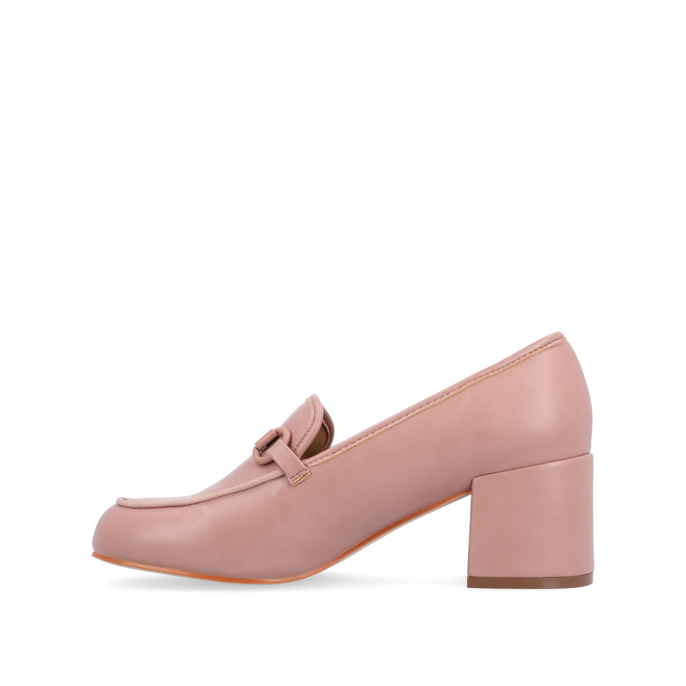 NYSAA LOAFER BLOCK HEELS IN FAUX LEATHER