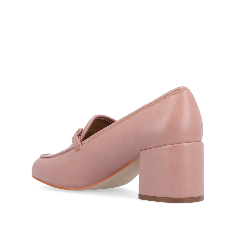 NYSAA LOAFER BLOCK HEELS IN FAUX LEATHER