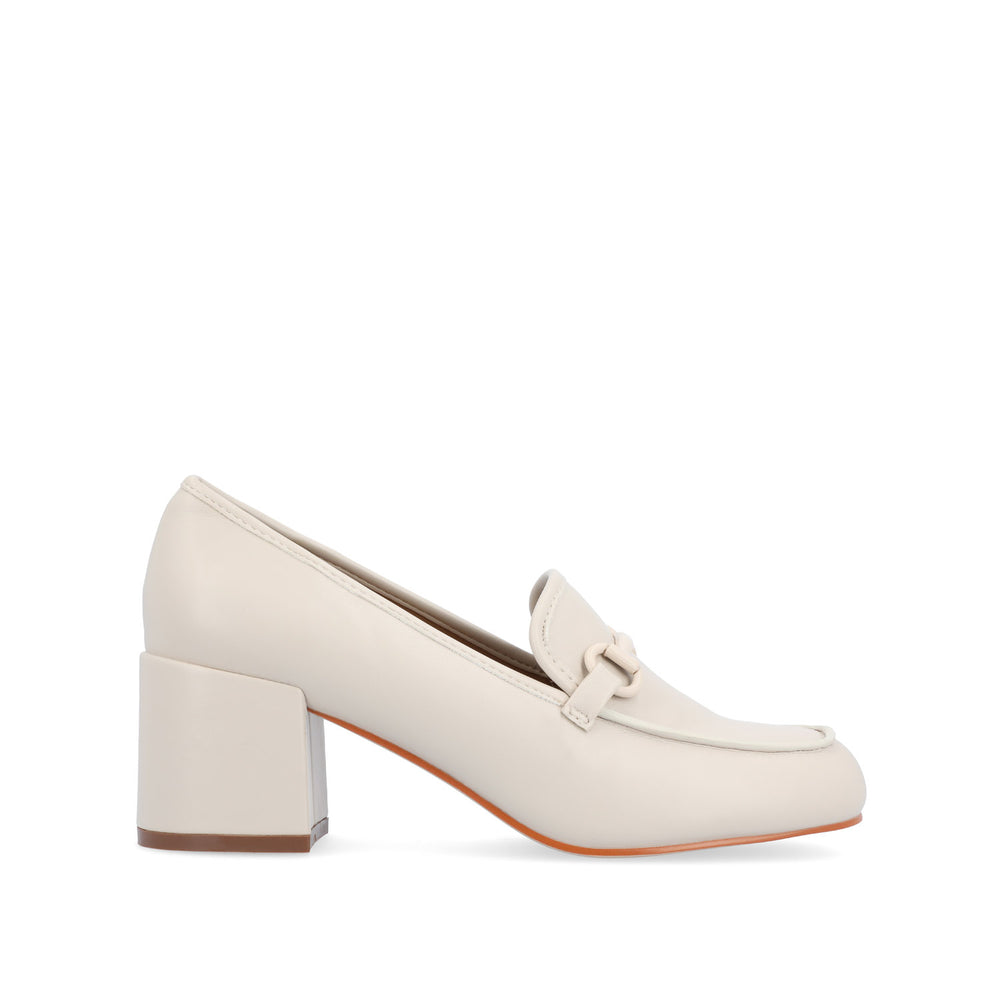 NYSAA LOAFER BLOCK HEELS IN FAUX LEATHER