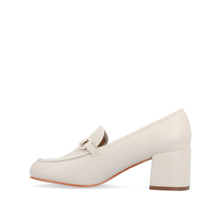 NYSAA LOAFER BLOCK HEELS IN FAUX LEATHER