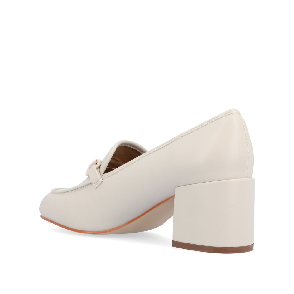 NYSAA LOAFER BLOCK HEELS IN FAUX LEATHER