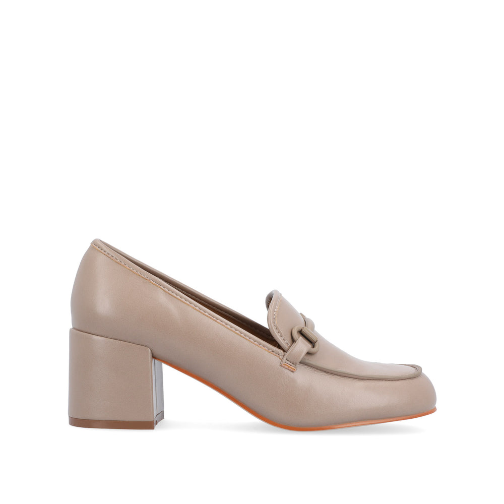 NYSAA LOAFER BLOCK HEELS IN FAUX LEATHER