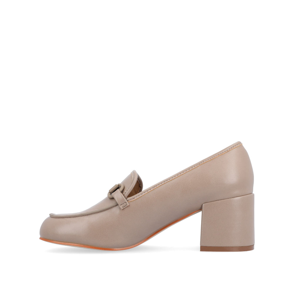 NYSAA LOAFER BLOCK HEELS IN FAUX LEATHER