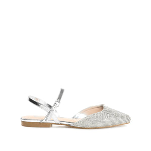 NYSHA FORMAL FLATS IN GLITTER MATERIAL - Silver