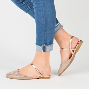 NYSHA FORMAL FLATS IN GLITTER MATERIAL - Silver