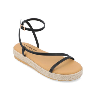 ODELIA ESPADRILLE SANDALS IN FAUX LEATHER