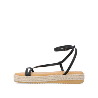 ODELIA ESPADRILLE SANDALS IN FAUX LEATHER