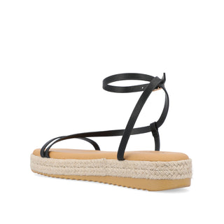 ODELIA ESPADRILLE SANDALS IN FAUX LEATHER