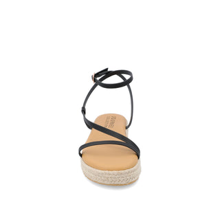 ODELIA ESPADRILLE SANDALS IN FAUX LEATHER