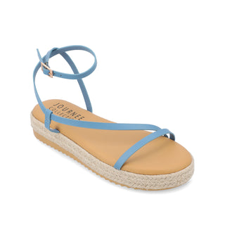 ODELIA ESPADRILLE SANDALS IN FAUX LEATHER