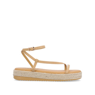 ODELIA ESPADRILLE SANDALS IN FAUX LEATHER