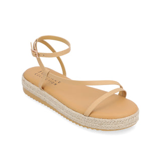 ODELIA ESPADRILLE SANDALS IN FAUX LEATHER