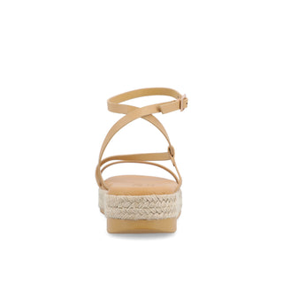 ODELIA ESPADRILLE SANDALS IN FAUX LEATHER