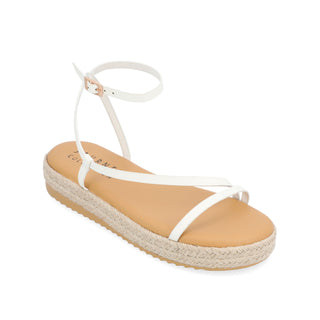 ODELIA ESPADRILLE SANDALS IN FAUX LEATHER